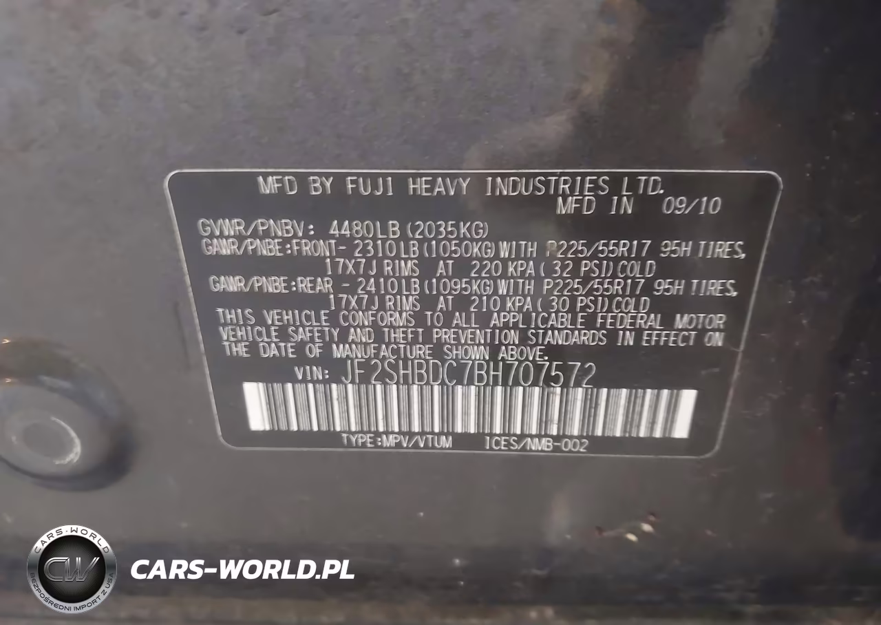 2011 Subaru Forester 2.5X Premium VIN:JF2SHBDC7BH707572 - 9