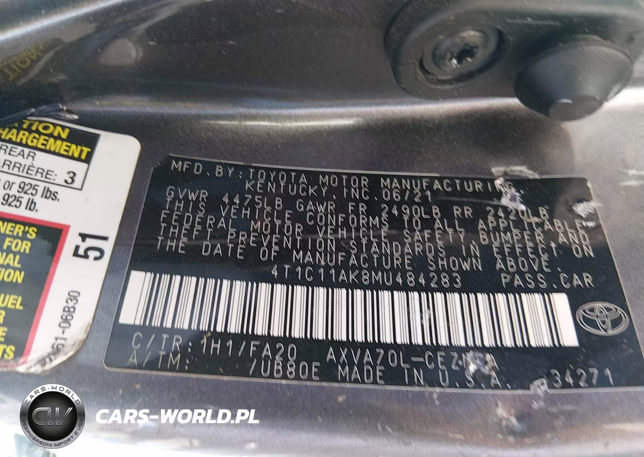 2021 Toyota Camry Le VIN:4T1C11AK8MU484283 - 9