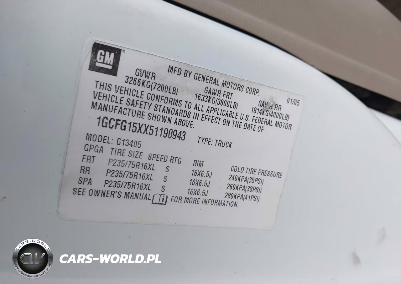 2005 Chevrolet Express VIN:1GCFG15XX51190943 - 9