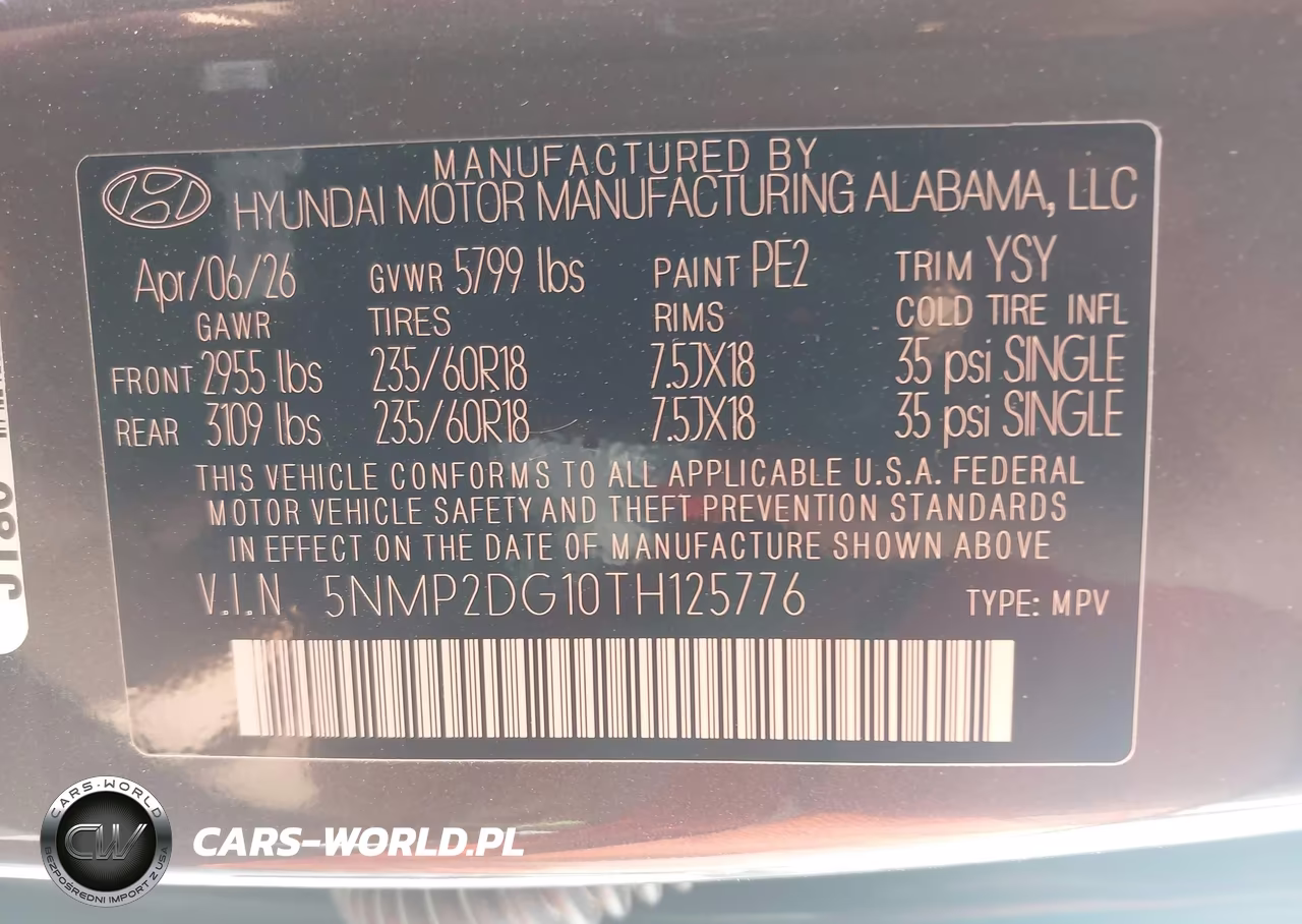 2026 Hyundai Santa Fe Hybrid Sel VIN:5NMP2DG10TH125776 - 9