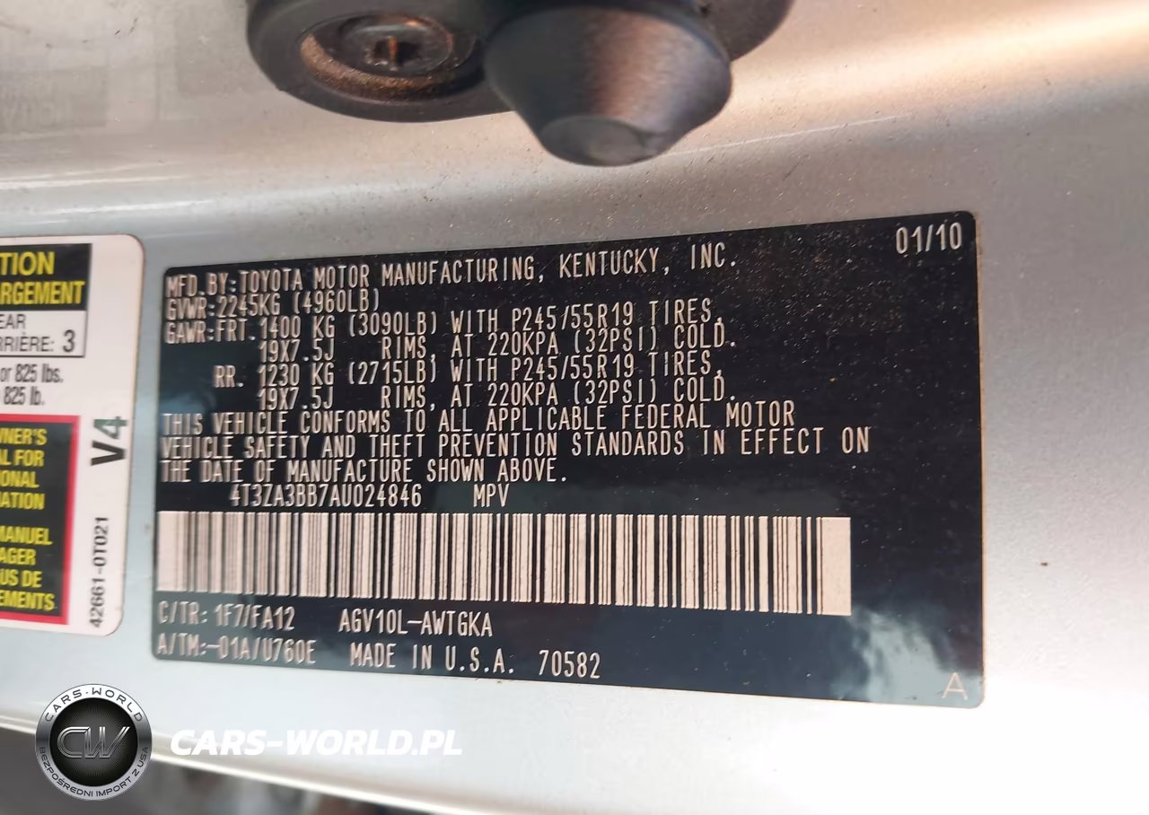 2010 Toyota Venza VIN:4T3ZA3BB7AU024846 - 9