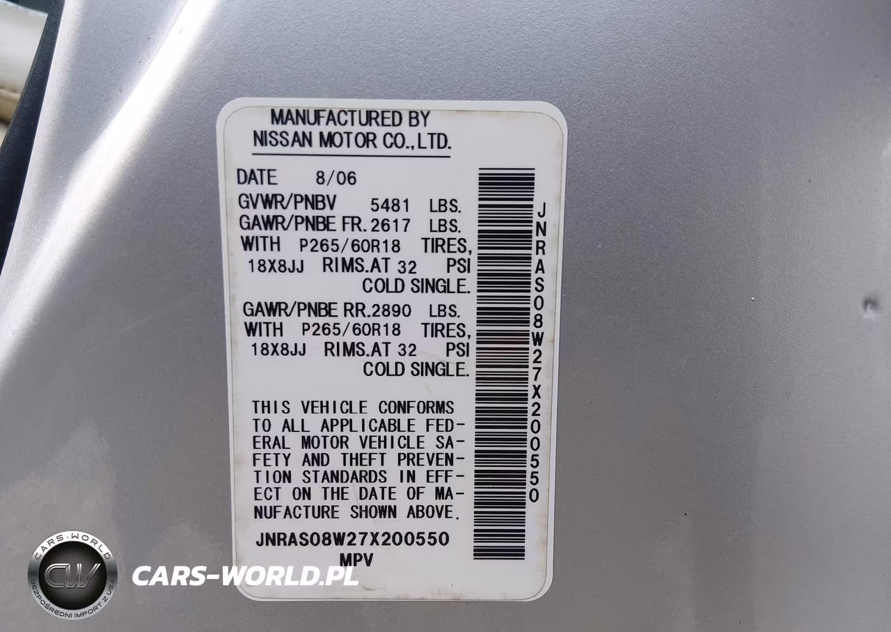2007 Infiniti Fx35 VIN:JNRAS08W27X200550 - 9