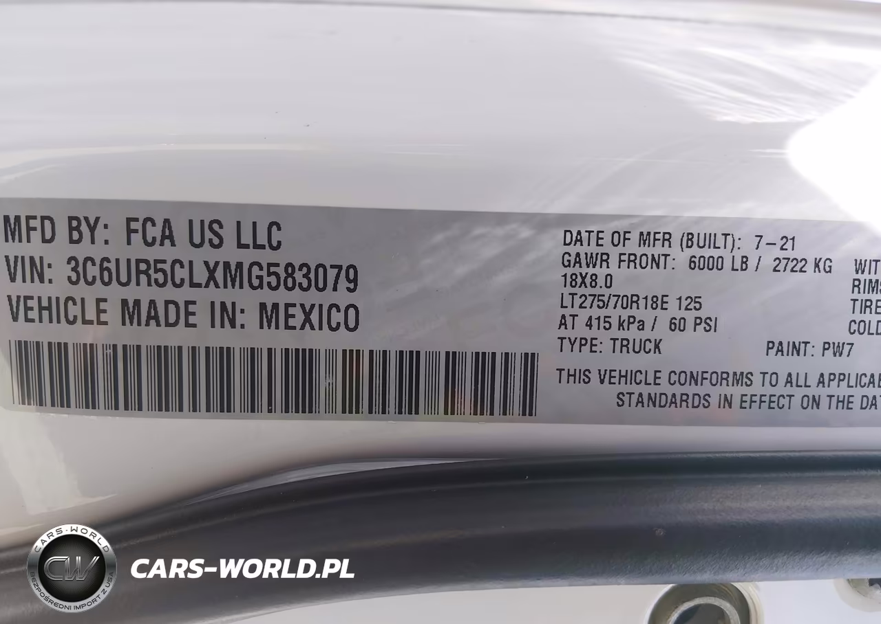 2021 Ram 2500 Tradesman 4X4 6'4 Box VIN:3C6UR5CLXMG583079 - 9