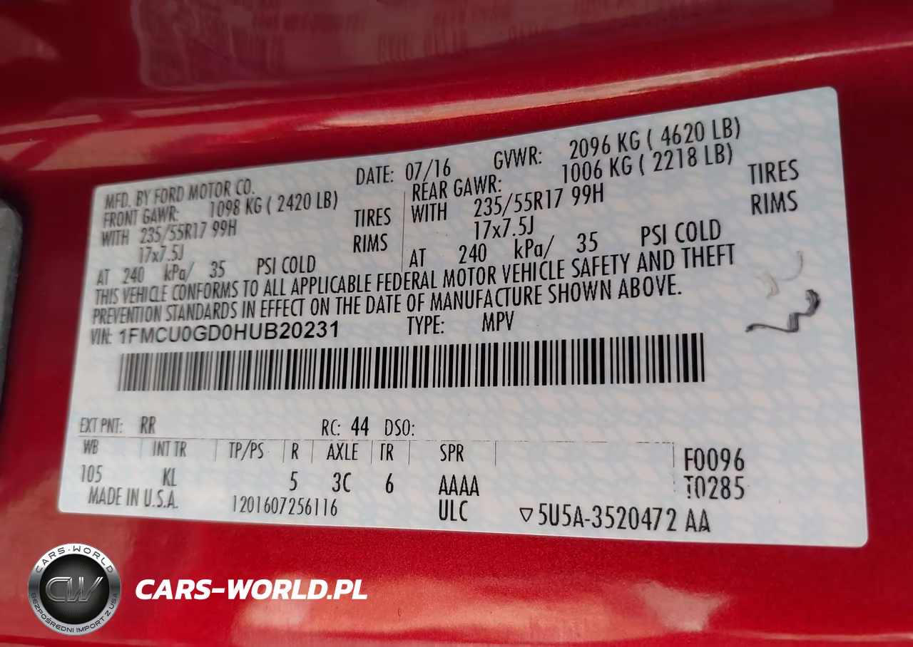 2017 Ford Escape Se VIN:1FMCU0GD0HUB20231 - 9
