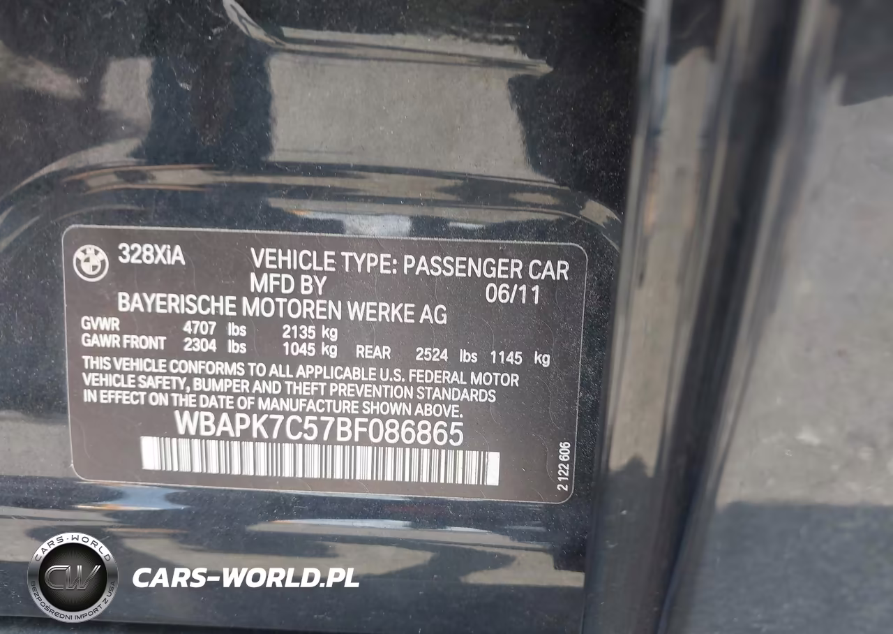2011 BMW 328I xDrive VIN:WBAPK7C57BF086865 - 9