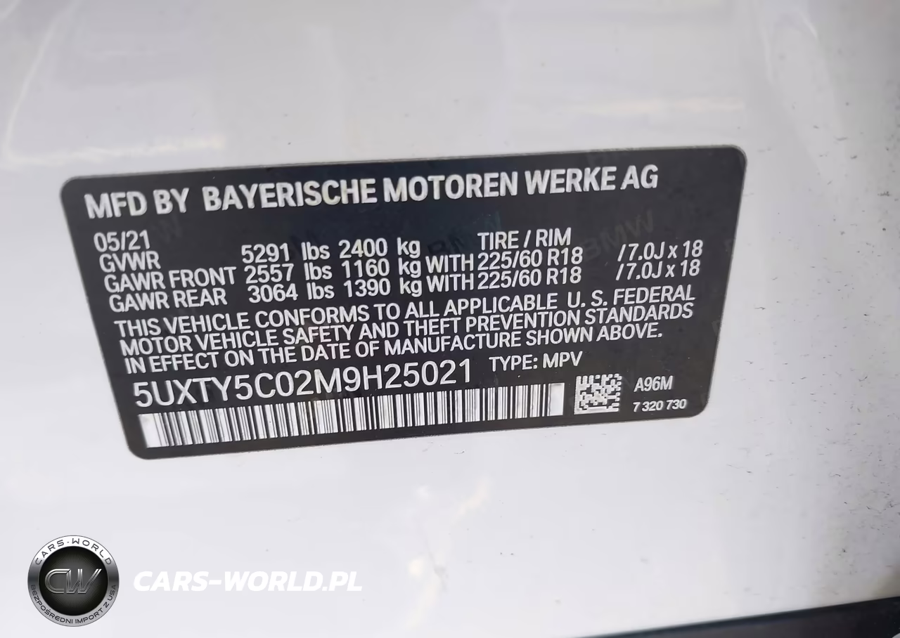 2021 BMW X3 xDrive30I VIN:5UXTY5C02M9H25021 - 9