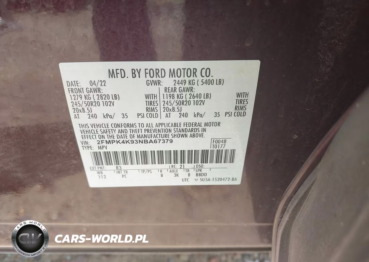 2022 Ford Edge Titanium VIN:2FMPK4K93NBA67379 - 9