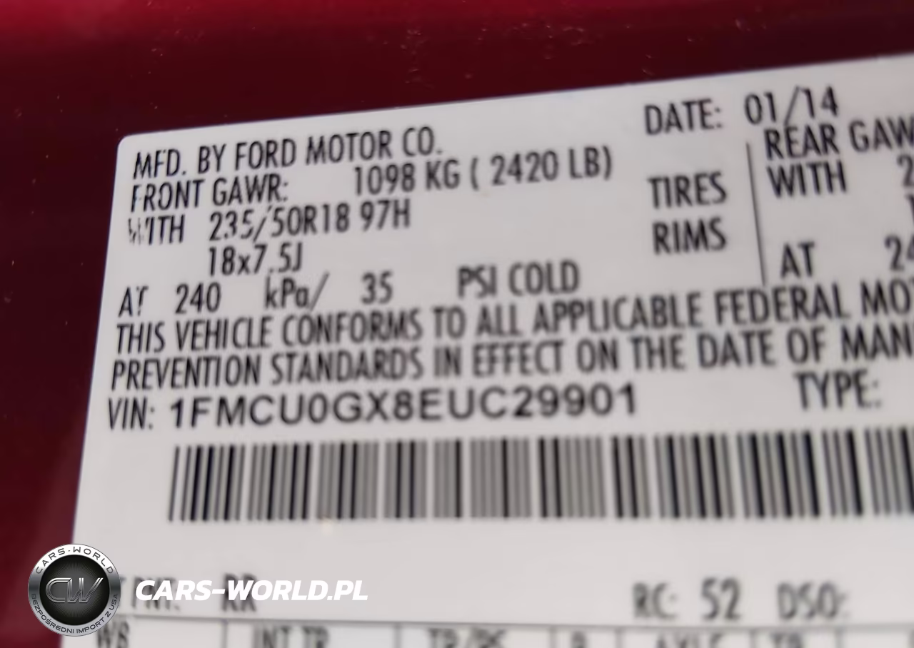 2014 Ford Escape Se VIN:1FMCU0GX8EUC29901 - 9