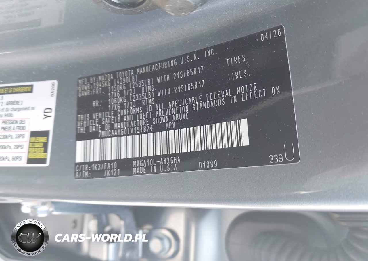 2026 Toyota Corolla Cross Le VIN:7MUCAAAG0TV194824 - 9