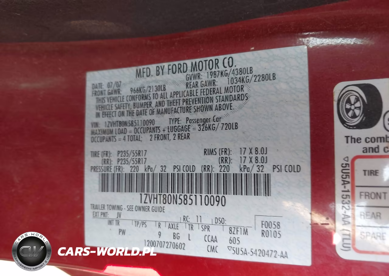2008 Ford Mustang V6 Deluxe-V6 Premium VIN:1ZVHT80N585110090 - 9