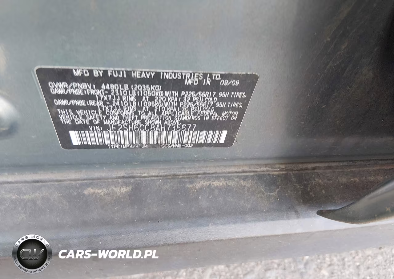 2010 Subaru Forester 2.5X Premium VIN:JF2SH6CC8AH735677 - 9