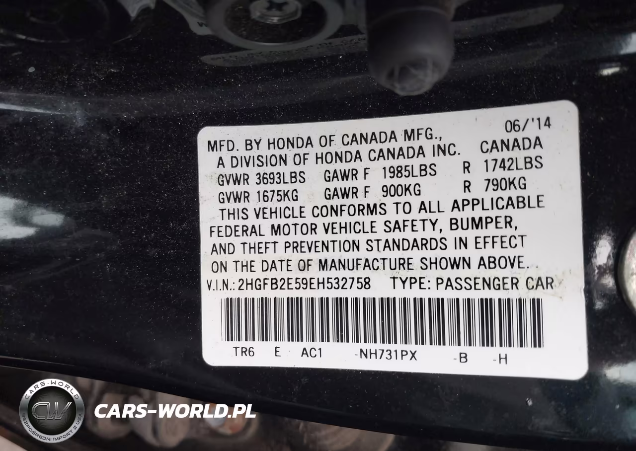 2014 Honda Civic Lx VIN:2HGFB2E59EH532758 - 9
