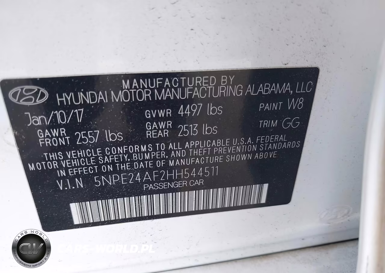 2017 Hyundai Sonata Se VIN:5NPE24AF2HH544511 - 9