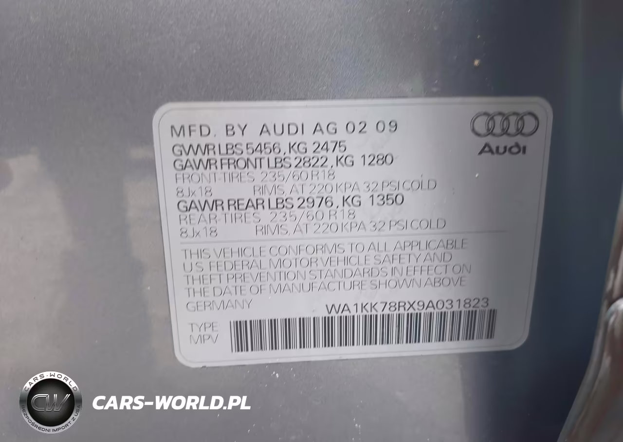 2009 Audi Q5 3.2 Premium VIN:WA1KK78RX9A031823 - 9