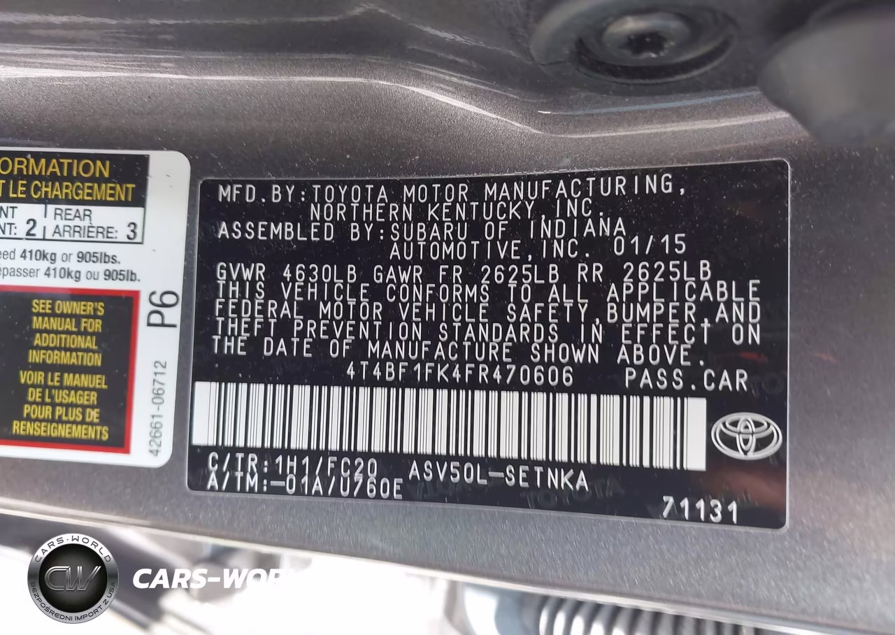 2015 Toyota Camry Le VIN:4T4BF1FK4FR470606 - 9