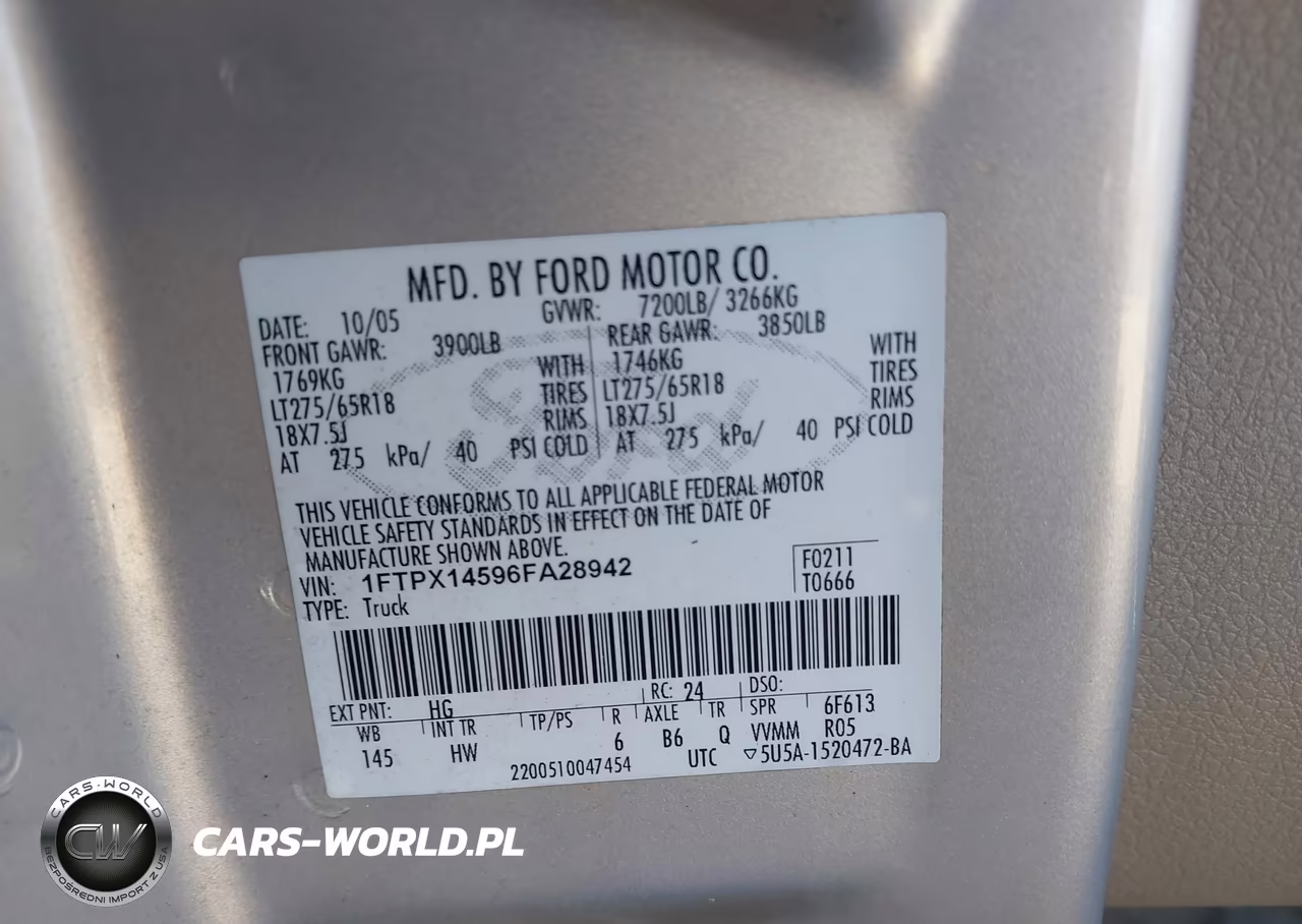 2006 Ford F-150 Fx4-Lariat-Xl-Xlt VIN:1FTPX14596FA28942 - 9
