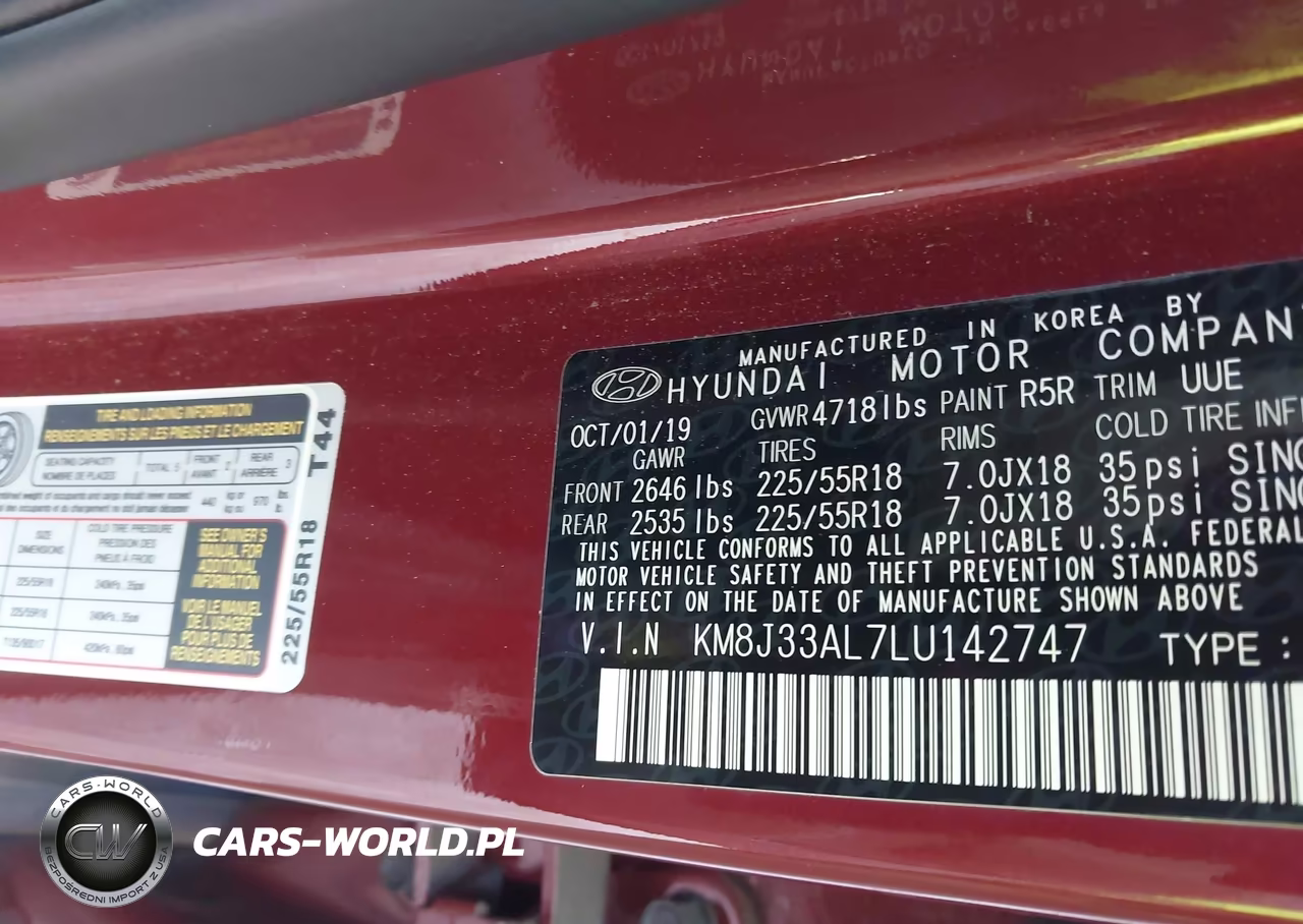 2020 Hyundai Tucson Sel VIN:KM8J33AL7LU142747 - 9