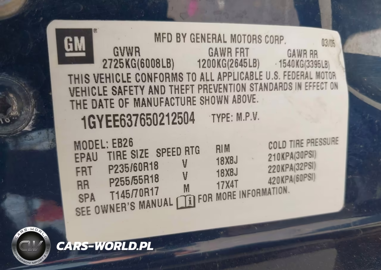 2005 Cadillac Srx V6 VIN:1GYEE637650212504 - 9