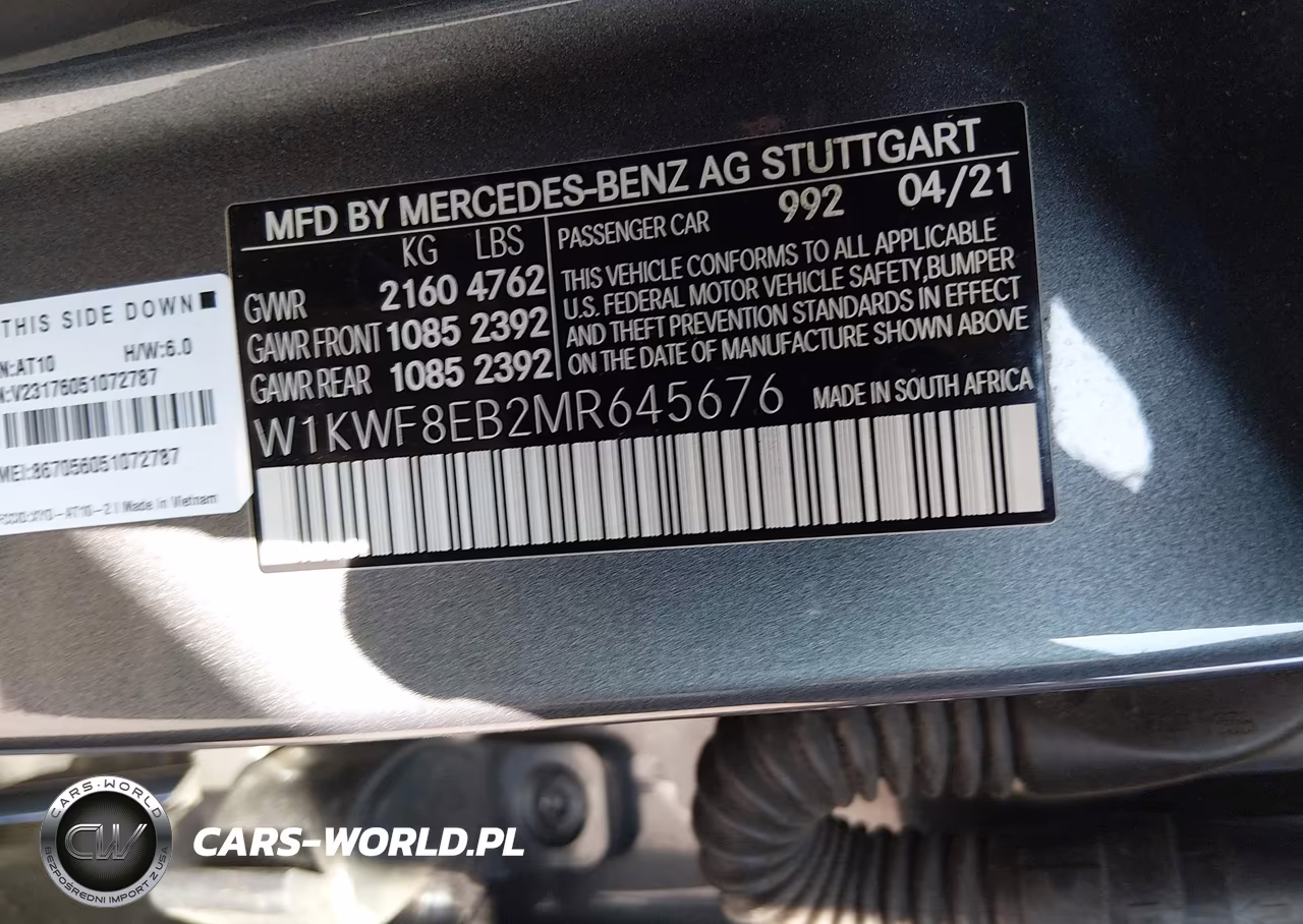 2021 Mercedes-Benz C 300 4Matic VIN:W1KWF8EB2MR645676 - 9