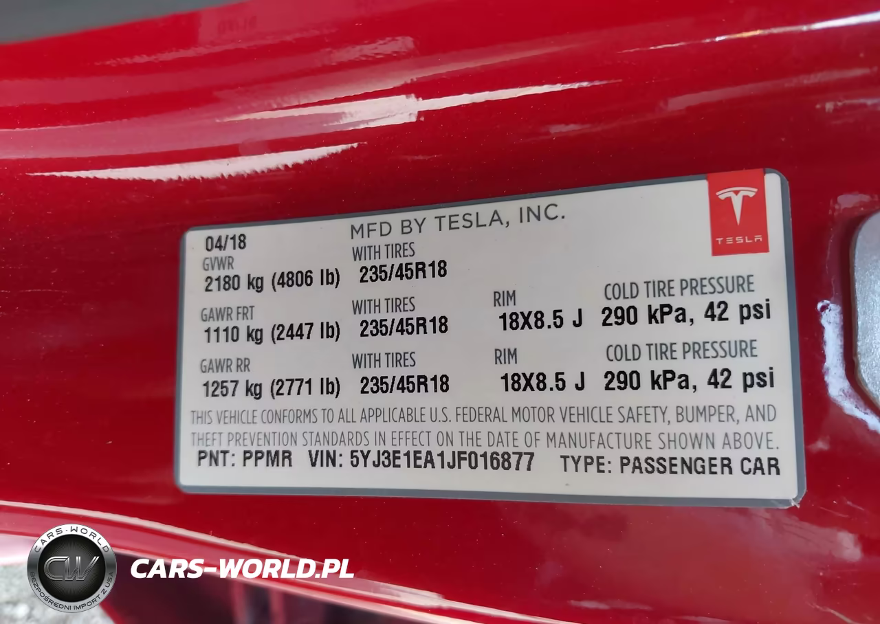 2018 Tesla Model 3 Long Range-Mid Range VIN:5YJ3E1EA1JF016877 - 9