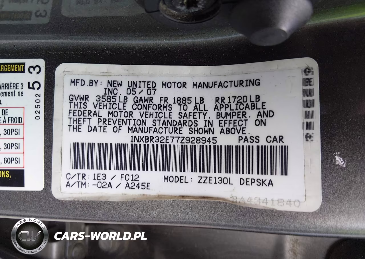 2007 Toyota Corolla S VIN:1NXBR32E77Z928945 - 9