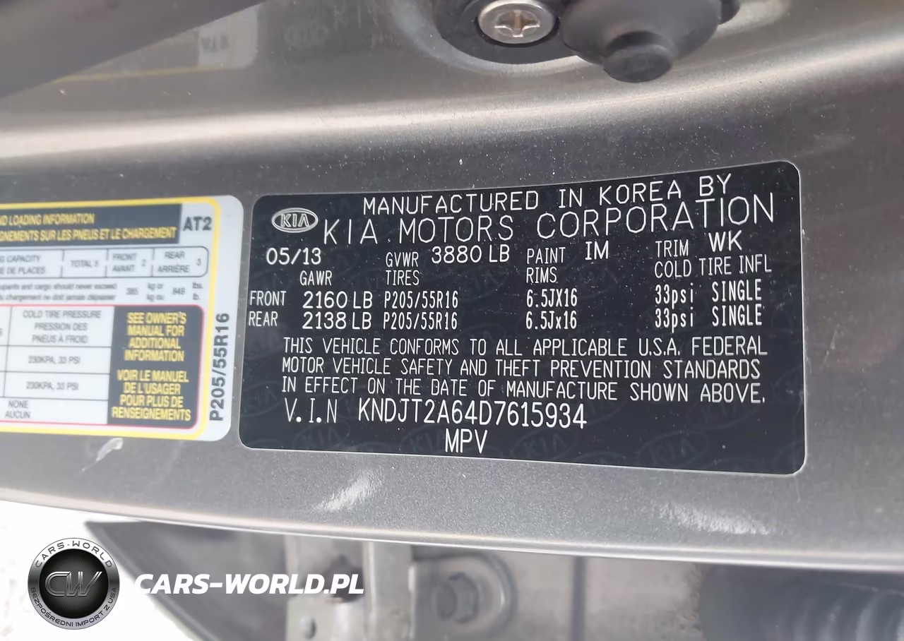 2013 Kia Soul + VIN:KNDJT2A64D7615934 - 9