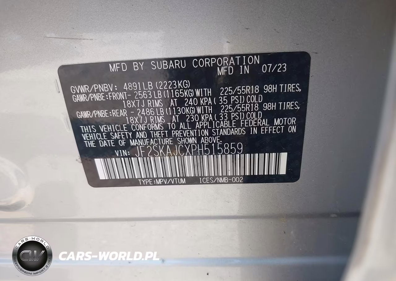 2023 Subaru Forester Sport VIN:JF2SKAJCXPH515859 - 9