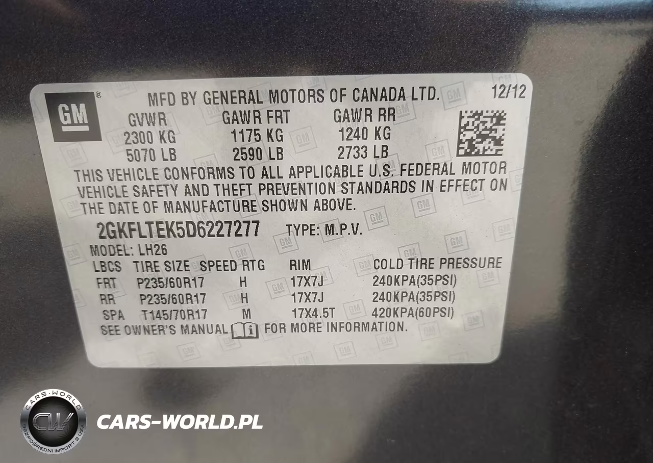 2013 GMC Terrain Sle-2 VIN:2GKFLTEK5D6227277 - 9