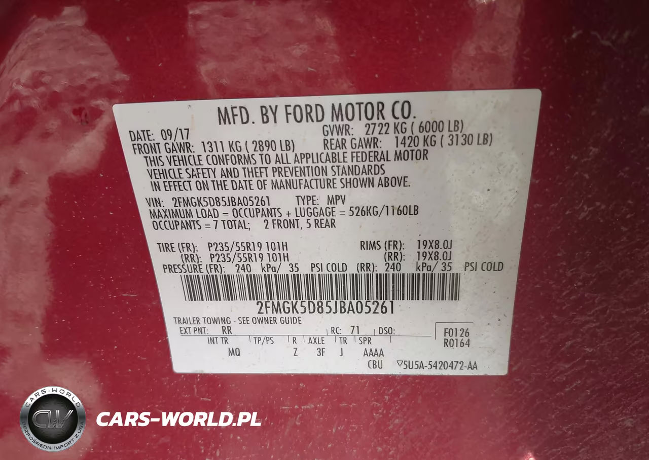 2018 Ford Flex Limited VIN:2FMGK5D85JBA05261 - 9