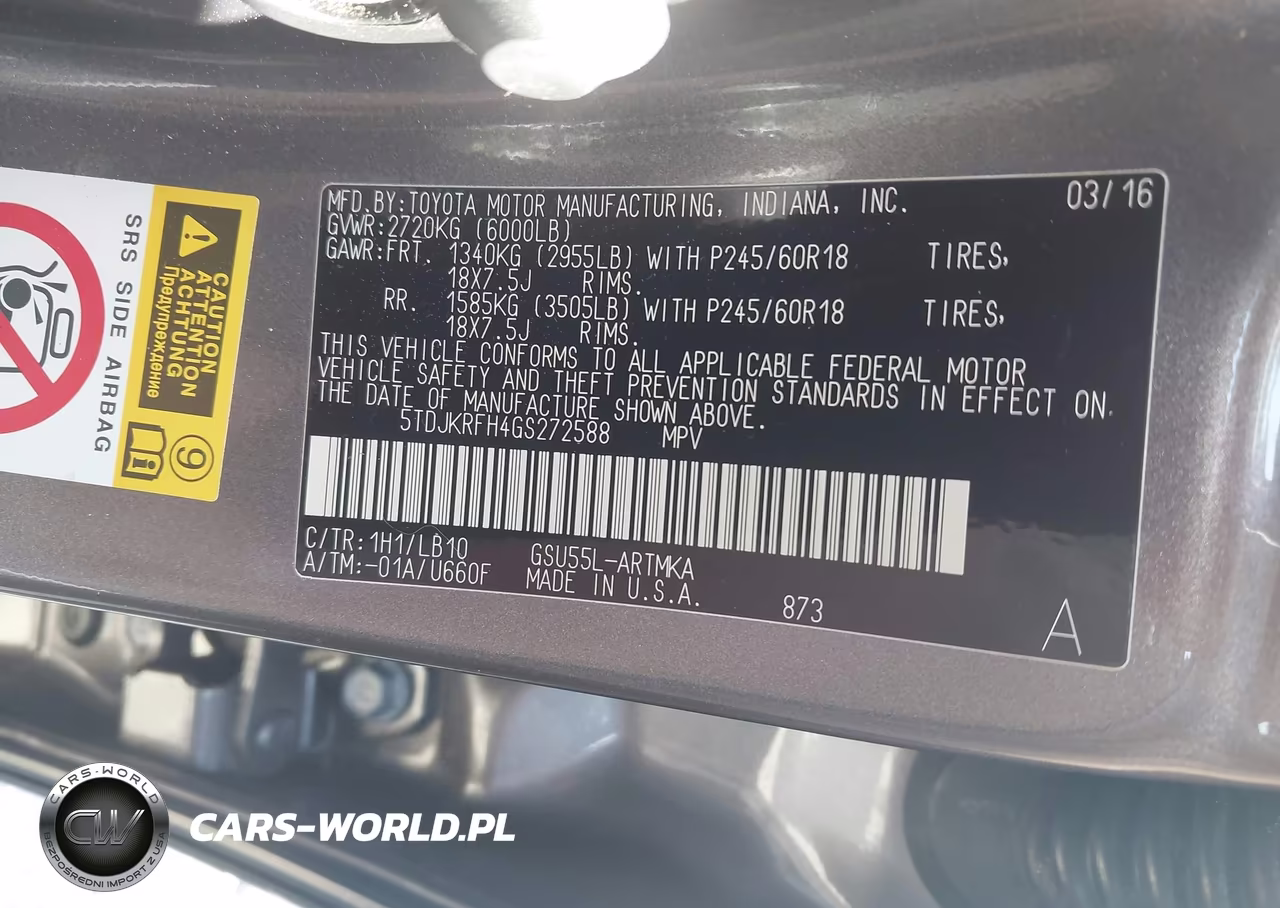 2016 Toyota Highlander Xle V6 VIN:5TDJKRFH4GS272588 - 9