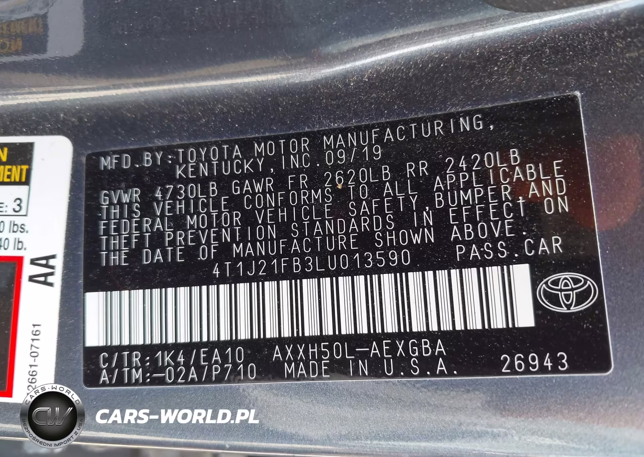 2020 Toyota Avalon Hybrid Xle VIN:4T1J21FB3LU013590 - 9