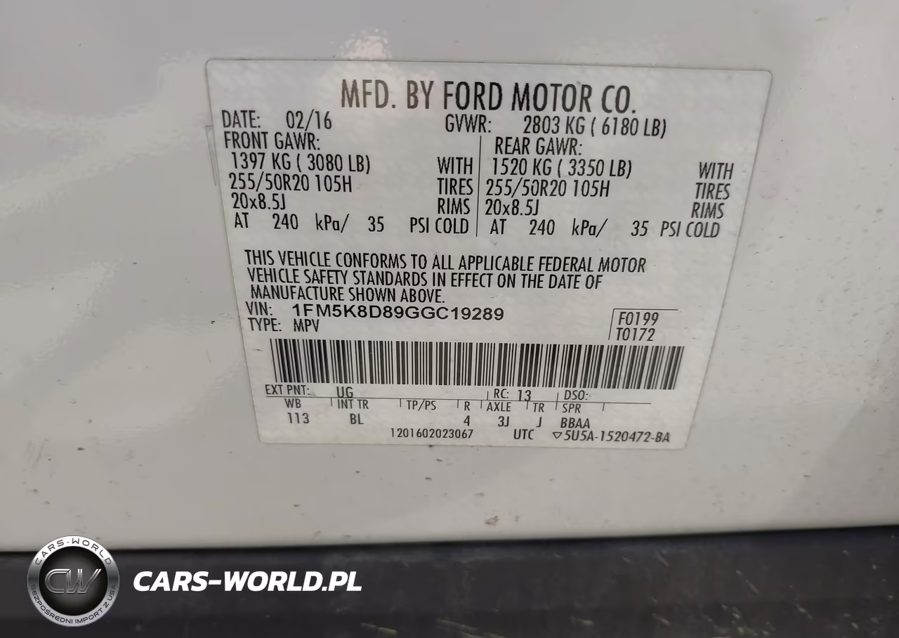 2016 Ford Explorer Xlt VIN:1FM5K8D89GGC19289 - 9