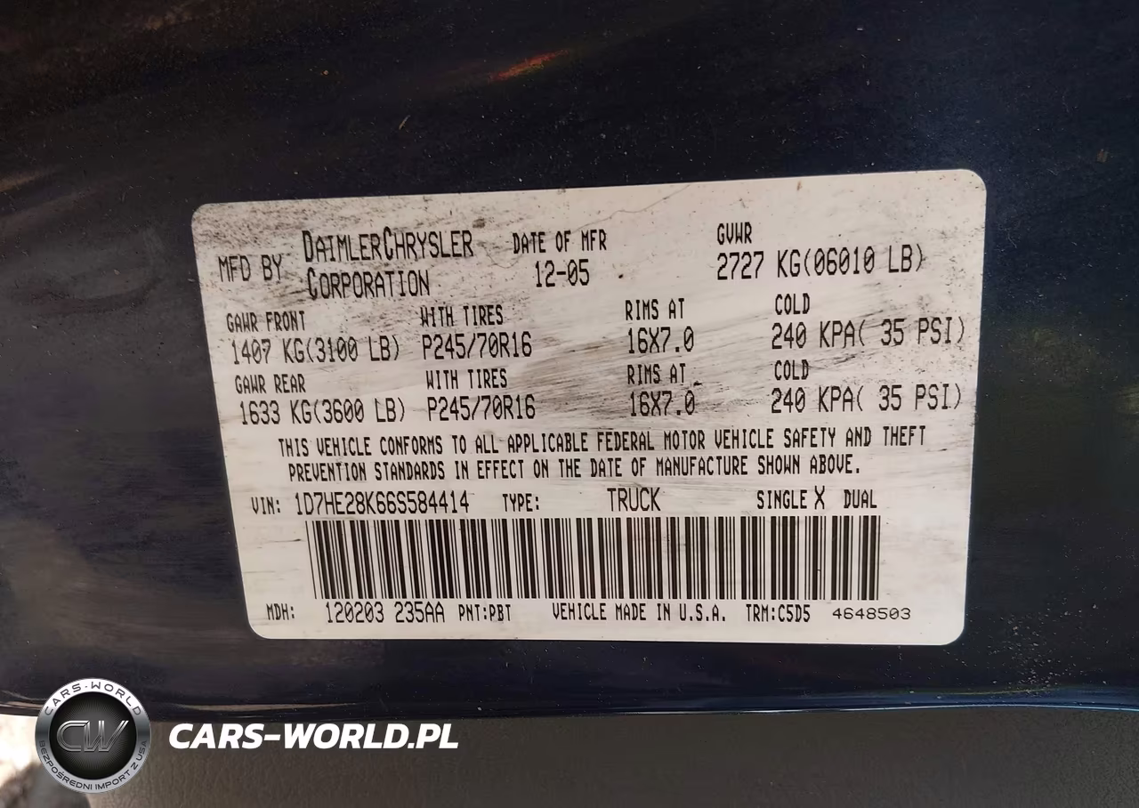 2006 Dodge Dakota St VIN:1D7HE28K66S584414 - 9