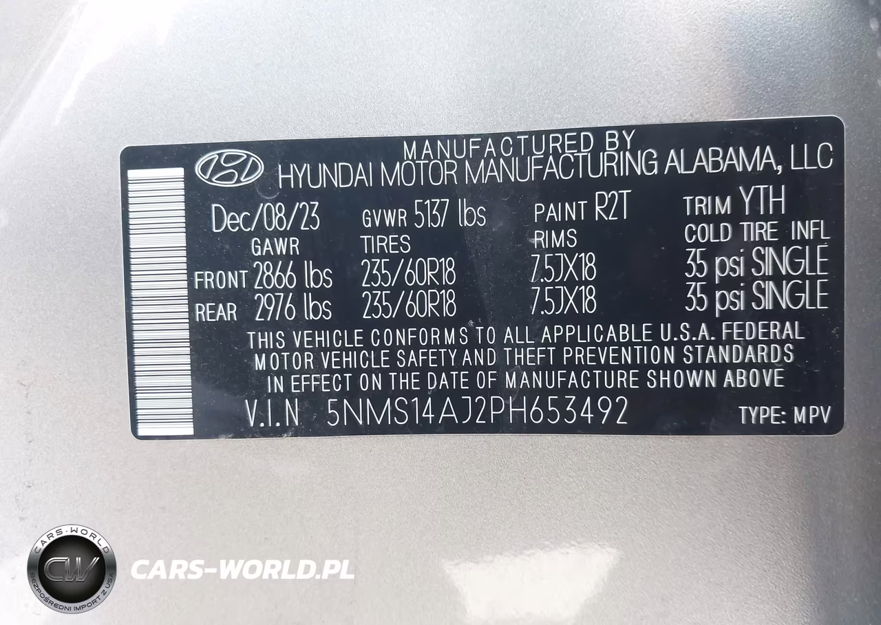 2023 Hyundai Santa Fe Se VIN:5NMS14AJ2PH653492 - 9
