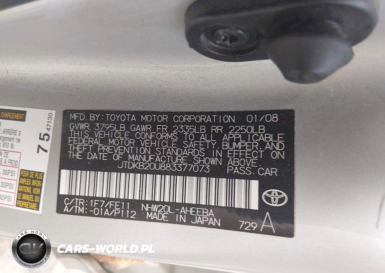 2008 Toyota Prius VIN:JTDKB20U883377073 - 9