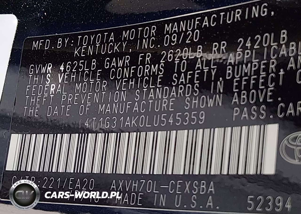 2020 Toyota Camry Se Hybrid VIN:4T1G31AK0LU545359 - 9