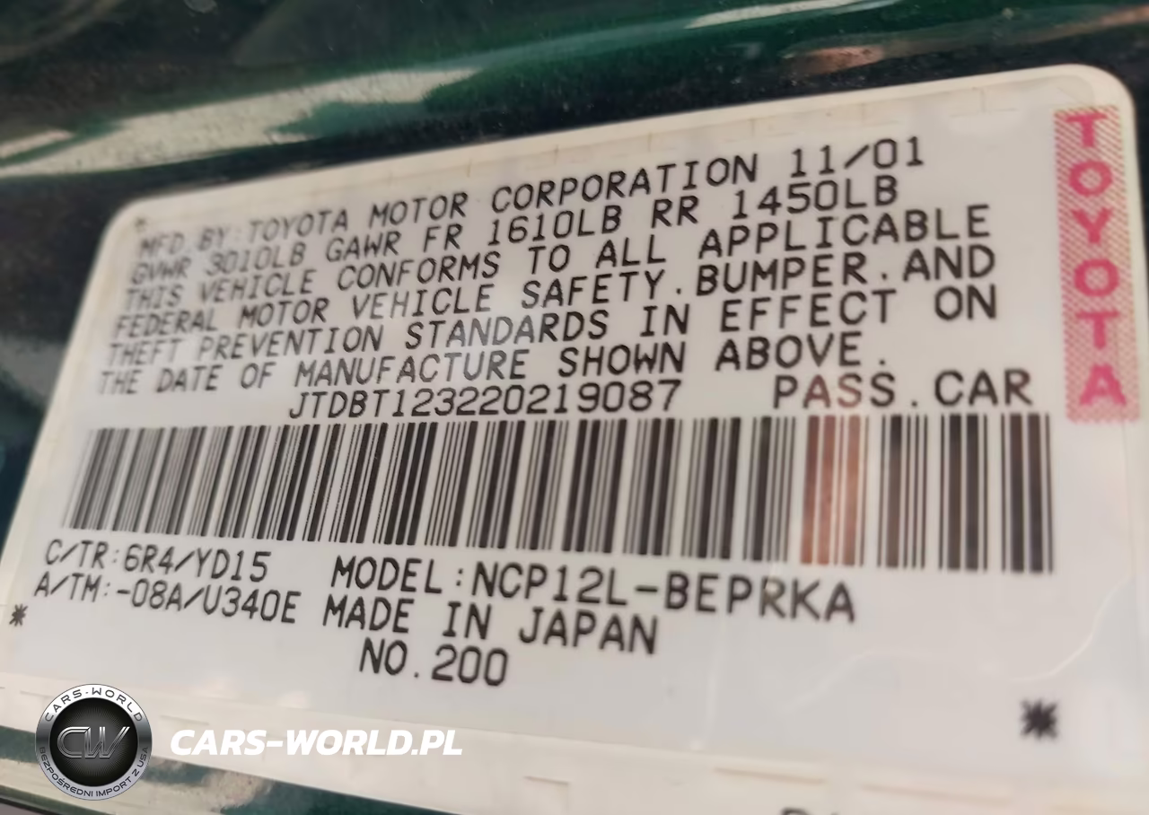 2002 Toyota Echo VIN:JTDBT123220219087 - 9
