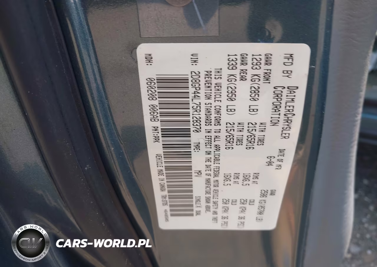 2005 Dodge Grand Caravan Sxt VIN:2D8GP44L75R128370 - 9