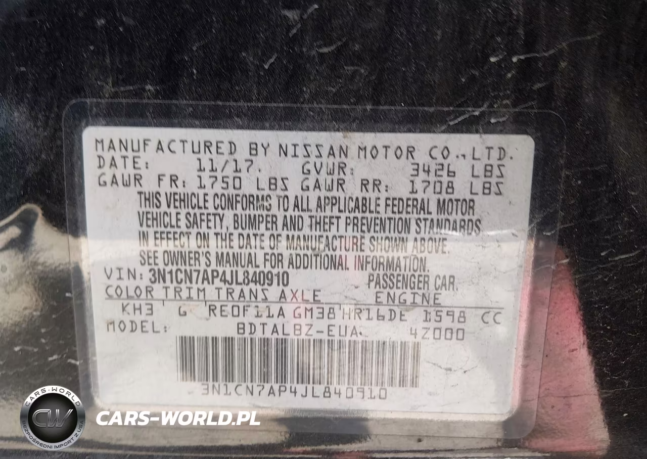 2018 Nissan Versa 1.6 Sv VIN:3N1CN7AP4JL840910 - 9