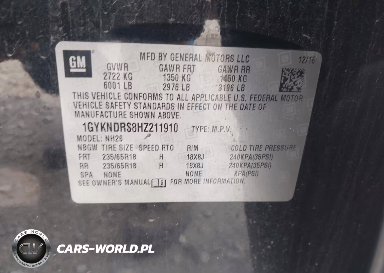 2017 Cadillac Xt5 Luxury VIN:1GYKNDRS8HZ211910 - 9