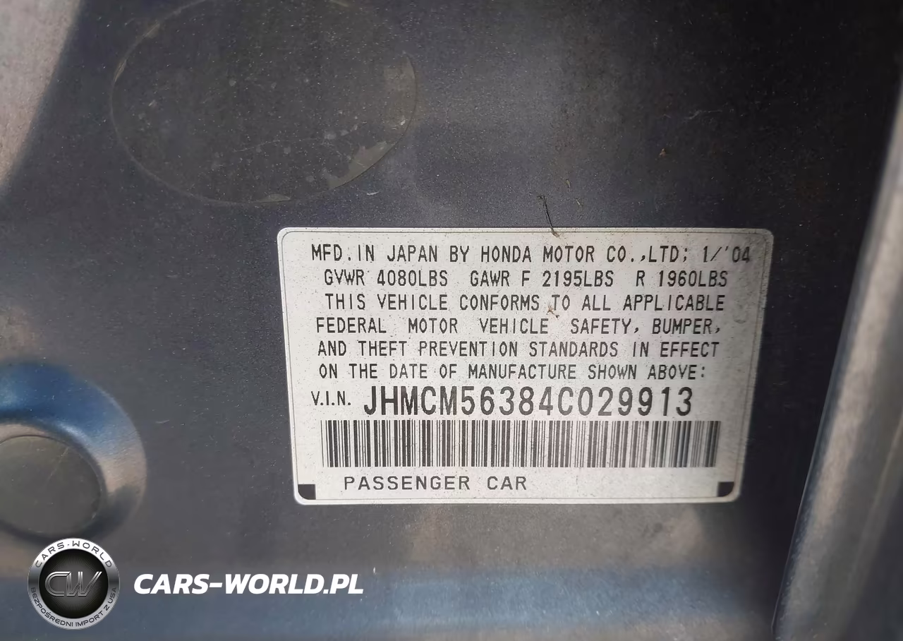 2004 Honda Accord 2.4 Lx VIN:JHMCM56384C029913 - 9
