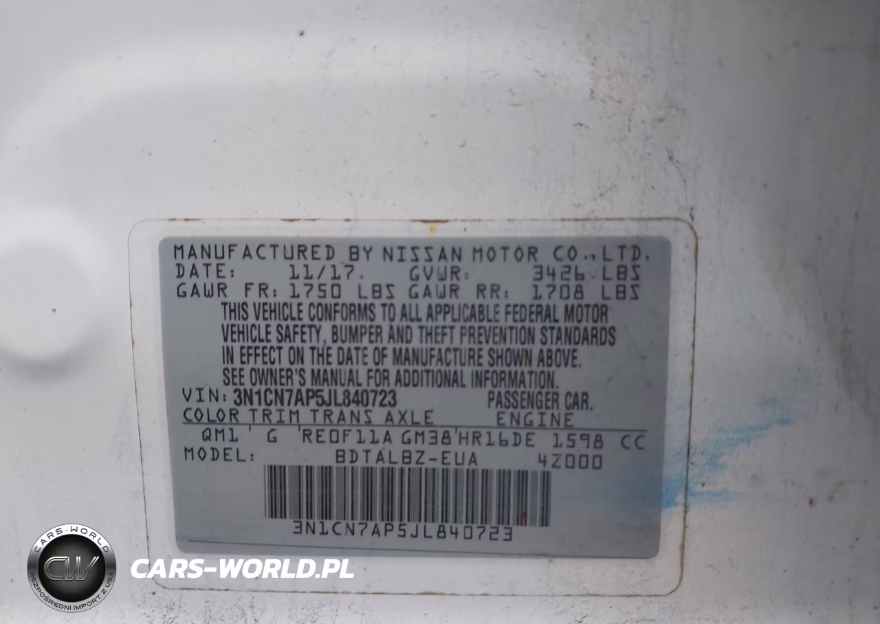 2018 Nissan Versa 1.6 Sv VIN:3N1CN7AP5JL840723 - 9