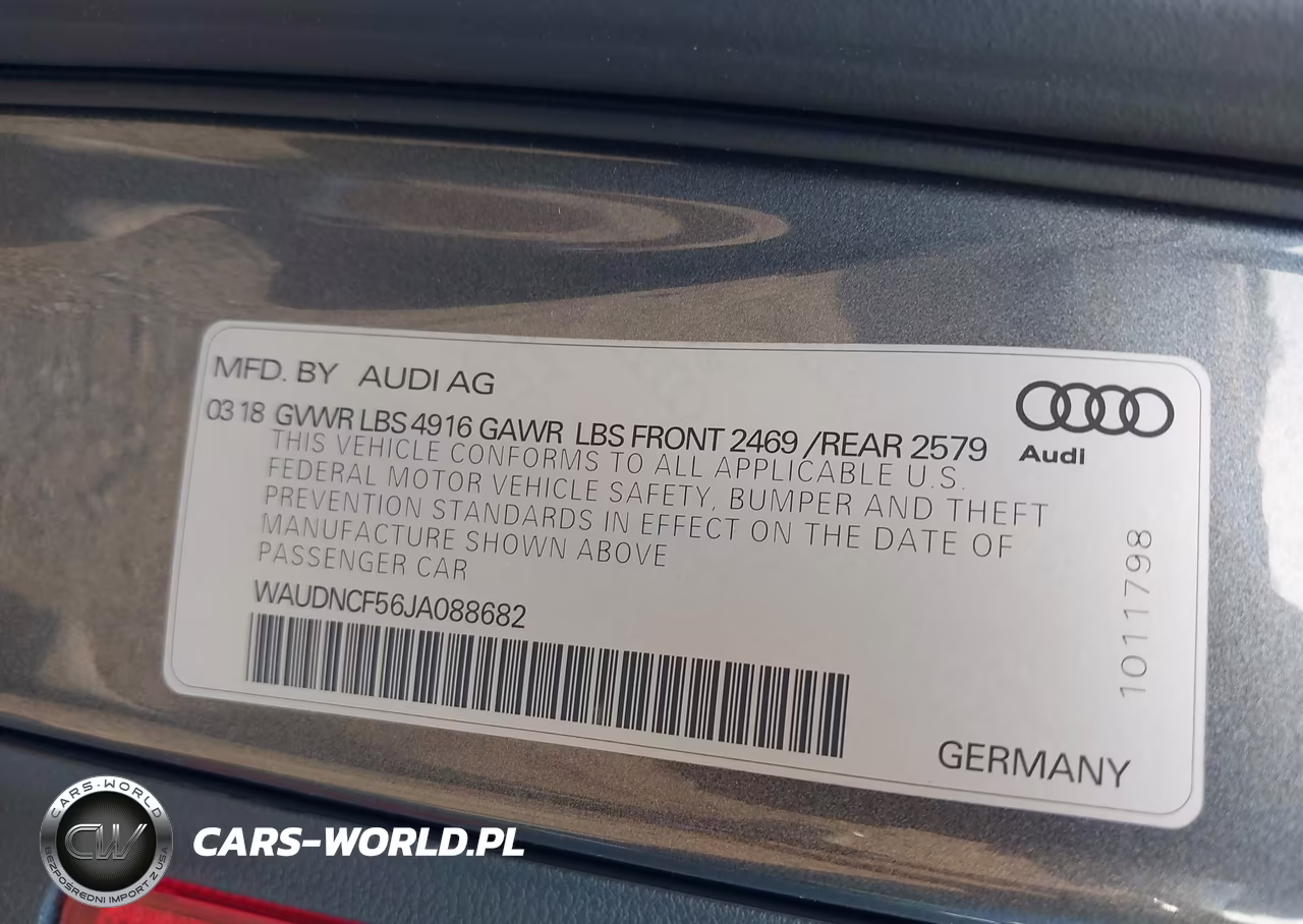 2018 Audi A5 2.0T Premium VIN:WAUDNCF56JA088682 - 9
