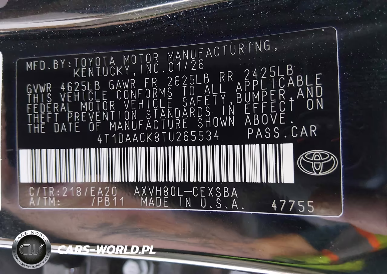 2026 Toyota Camry Se VIN:4T1DAACK8TU265534 - 9