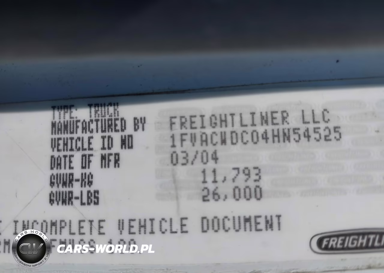2004 Freightliner M2 106 Medium Duty VIN:1FVACWDC04HN54525 - 8