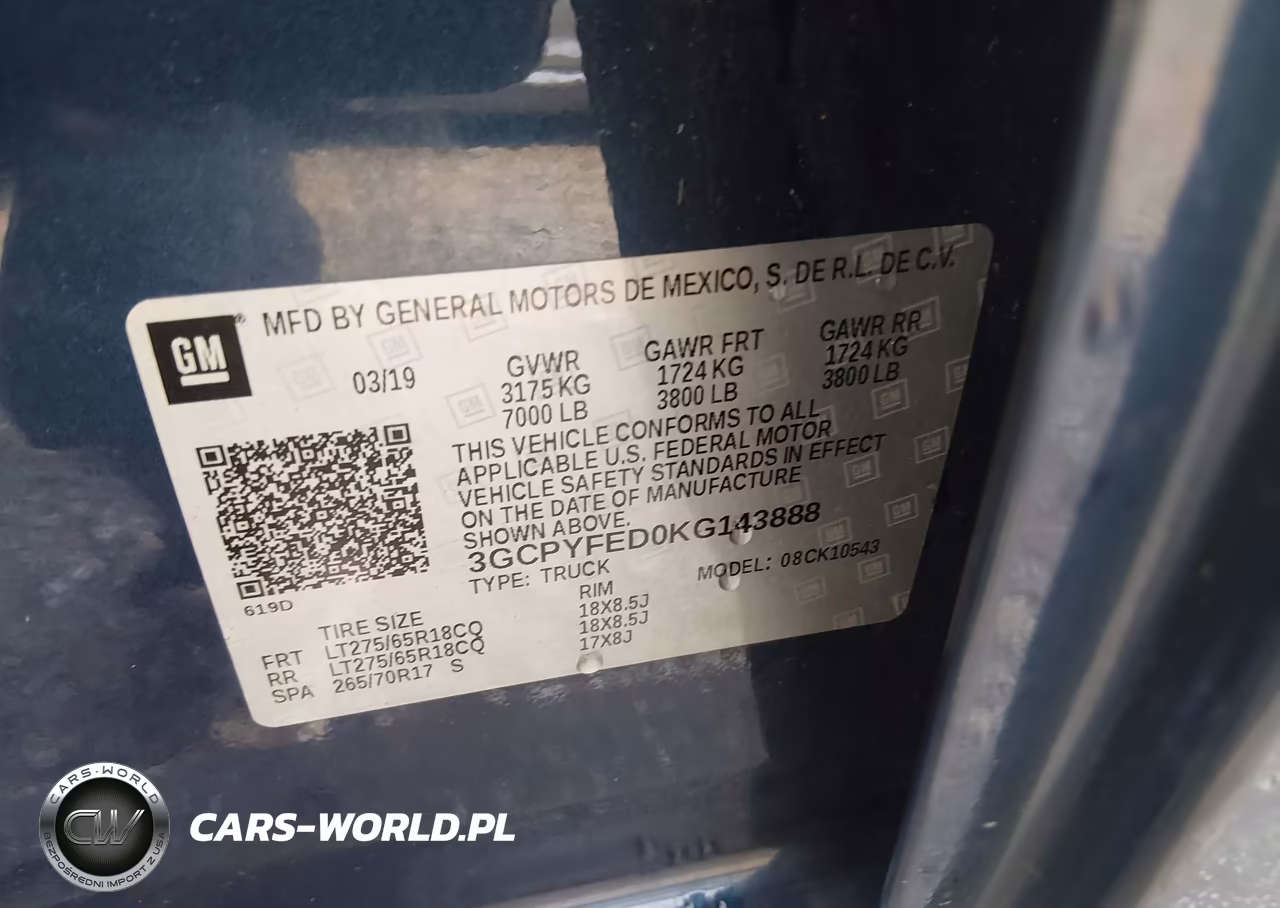 2019 Chevrolet Silverado 1500 Lt Trail Boss VIN:3GCPYFED0KG143888 - 9