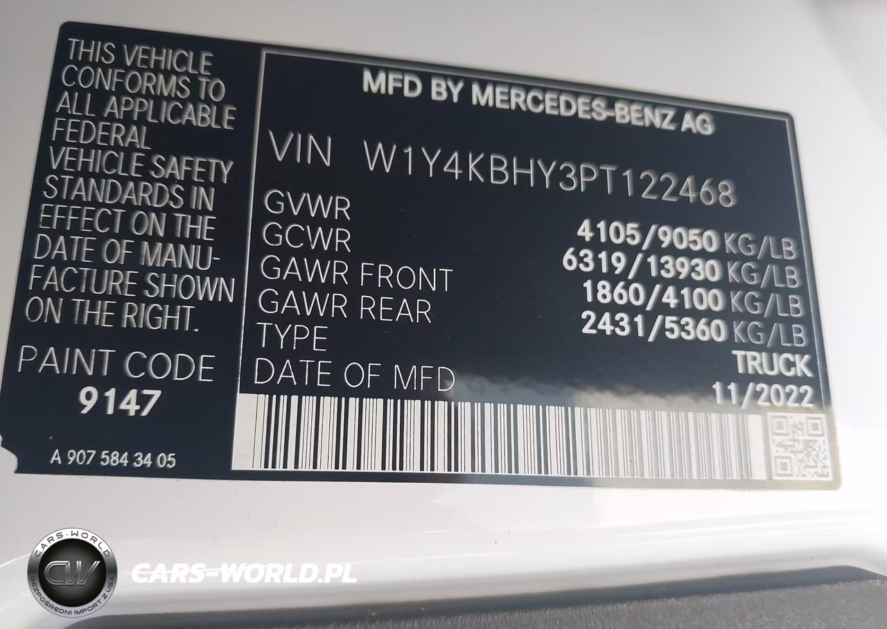 2023 Mercedes-Benz Sprinter 2500 Standard Roof 4-Cyl Diesel VIN:W1Y4KBHY3PT122468 - 9