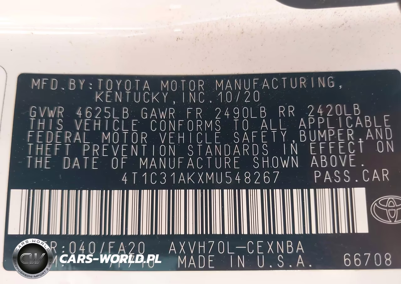 2021 Toyota Camry Le Hybrid VIN:4T1C31AKXMU548267 - 9
