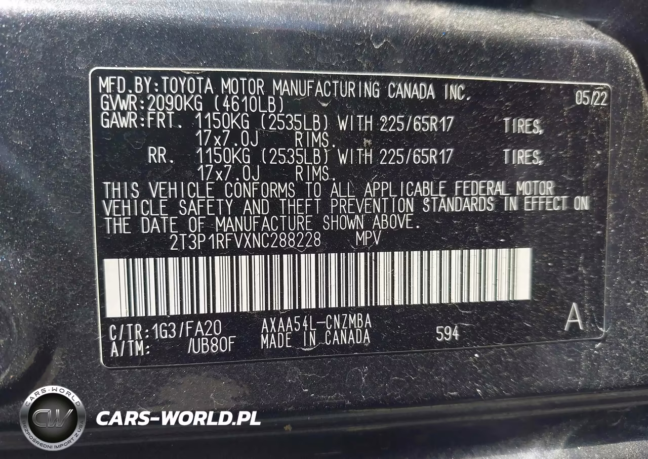 2022 Toyota Rav4 Xle VIN:2T3P1RFVXNC288228 - 9