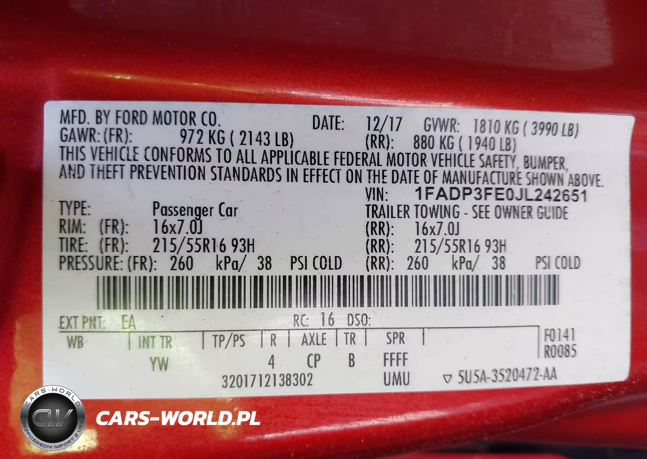 2018 Ford Focus Se VIN:1FADP3FE0JL242651 - 9